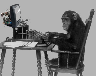 monkey at typewriter