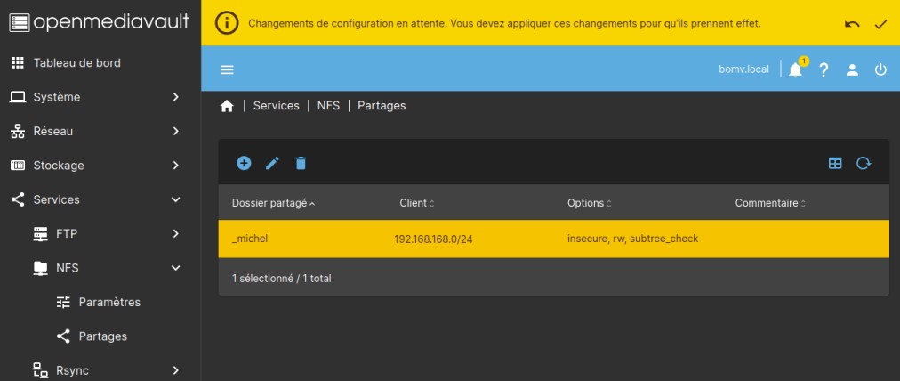 nfs shares settings