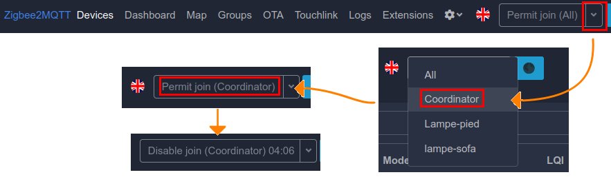 enable pairing in z2m